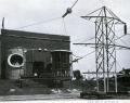 Ohio Insulator Company's outdoor high voltage testing laboratory in Barberton, Ohio, 1925