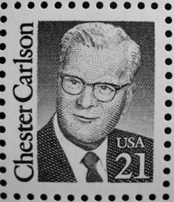 Chester Carlson - Father of Xerography 21 cent stamp; First Day of Issue: October 21, 1988